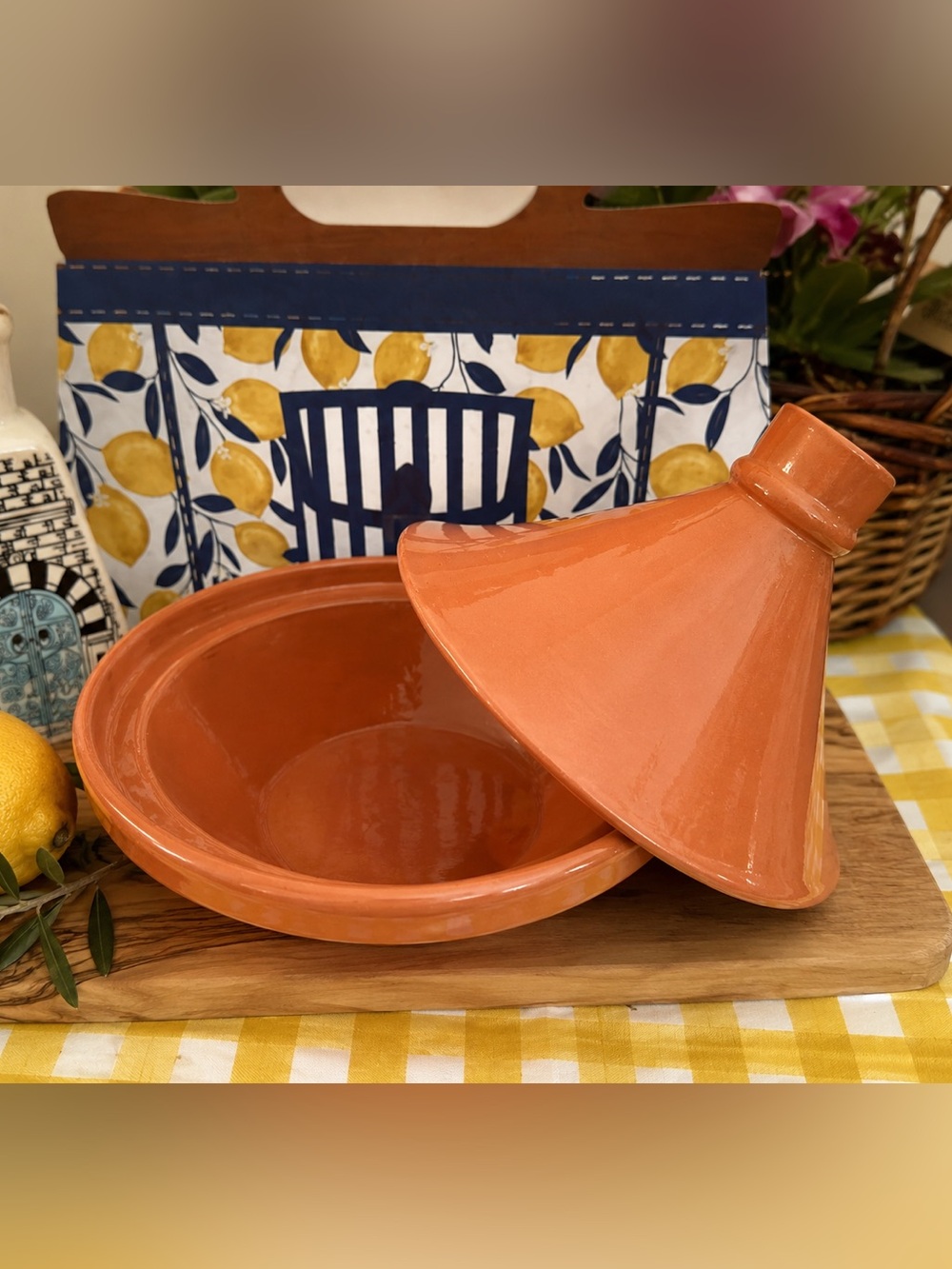 Terracotta Orange Tagine Serving Dish